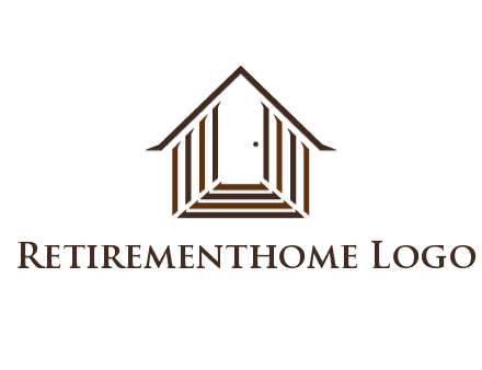 house construction logo with mandela effect on the stairs leading to a door