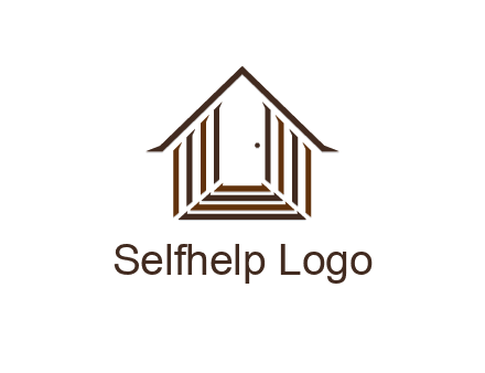 house construction logo with mandela effect on the stairs leading to a door