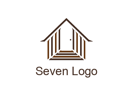 house construction logo with mandela effect on the stairs leading to a door