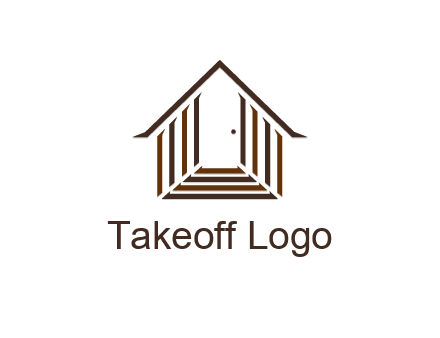 house construction logo with mandela effect on the stairs leading to a door