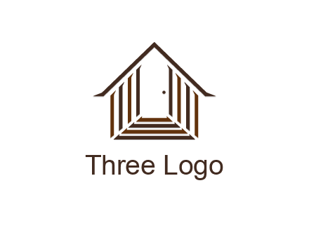 house construction logo with mandela effect on the stairs leading to a door