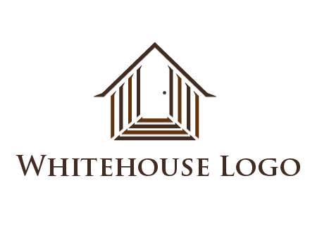 house construction logo with mandela effect on the stairs leading to a door