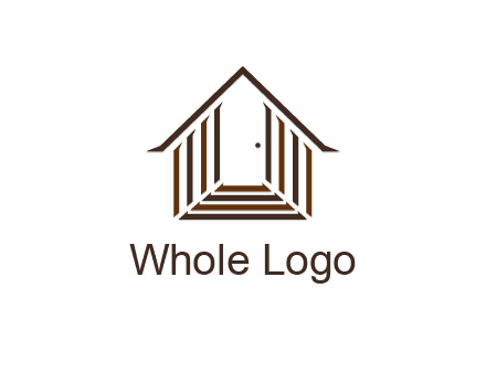 house construction logo with mandela effect on the stairs leading to a door