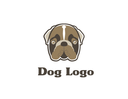 pet shop or veterinary clinic logo with the face of a bulldog