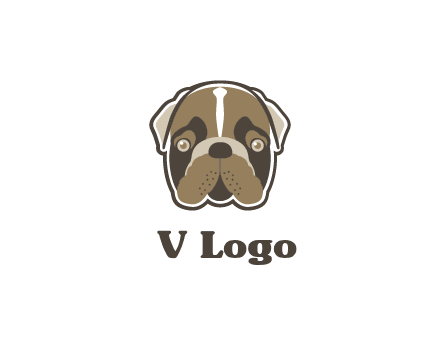 pet shop or veterinary clinic logo with the face of a bulldog