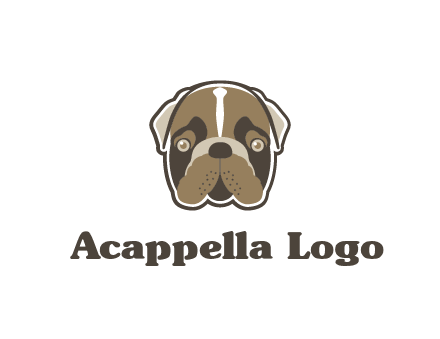 pet shop or veterinary clinic logo with the face of a bulldog
