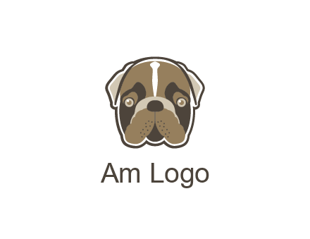 pet shop or veterinary clinic logo with the face of a bulldog