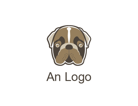 pet shop or veterinary clinic logo with the face of a bulldog