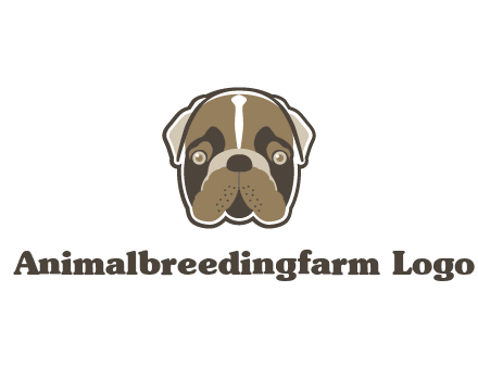 pet shop or veterinary clinic logo with the face of a bulldog