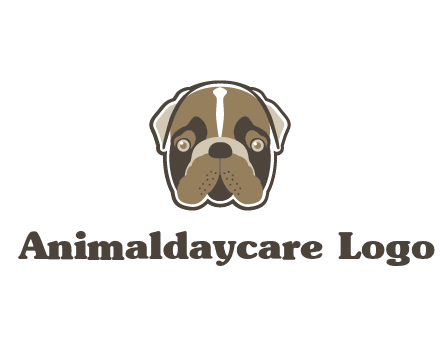 pet shop or veterinary clinic logo with the face of a bulldog