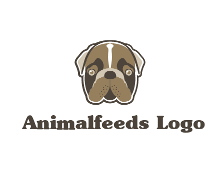 pet shop or veterinary clinic logo with the face of a bulldog