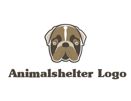 pet shop or veterinary clinic logo with the face of a bulldog