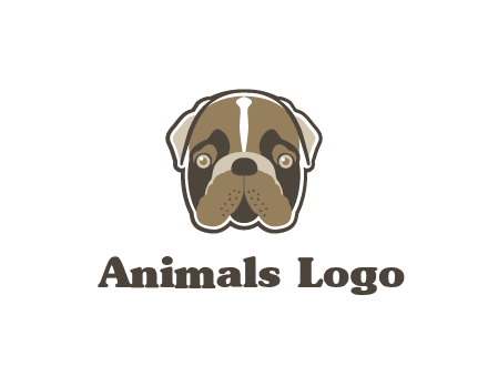 pet shop or veterinary clinic logo with the face of a bulldog