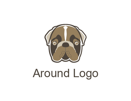 pet shop or veterinary clinic logo with the face of a bulldog