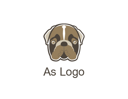 pet shop or veterinary clinic logo with the face of a bulldog