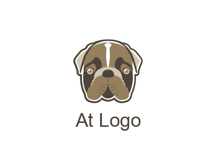 pet shop or veterinary clinic logo with the face of a bulldog