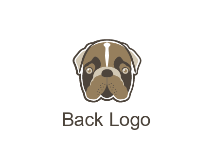 pet shop or veterinary clinic logo with the face of a bulldog