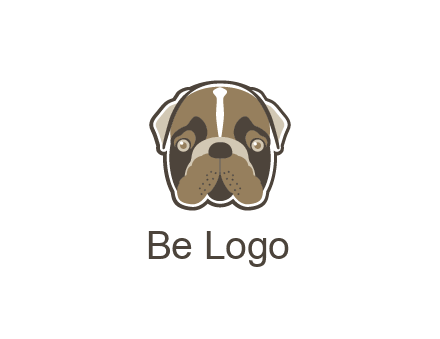 pet shop or veterinary clinic logo with the face of a bulldog