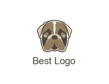 pet shop or veterinary clinic logo with the face of a bulldog