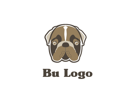 pet shop or veterinary clinic logo with the face of a bulldog