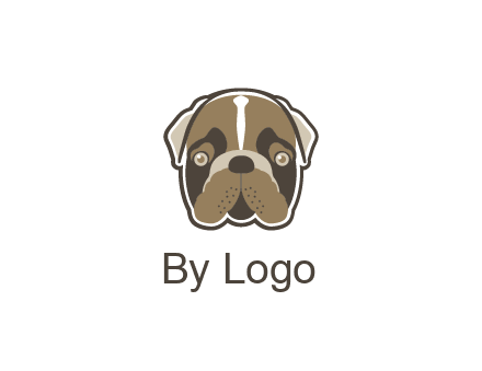 pet shop or veterinary clinic logo with the face of a bulldog
