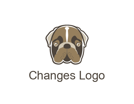 pet shop or veterinary clinic logo with the face of a bulldog