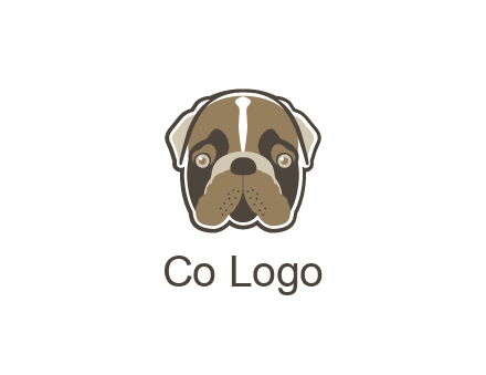pet shop or veterinary clinic logo with the face of a bulldog