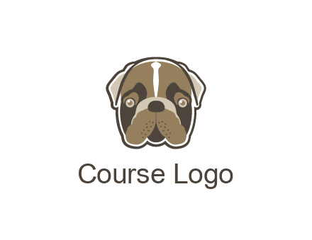 pet shop or veterinary clinic logo with the face of a bulldog