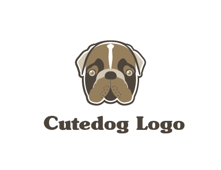 pet shop or veterinary clinic logo with the face of a bulldog