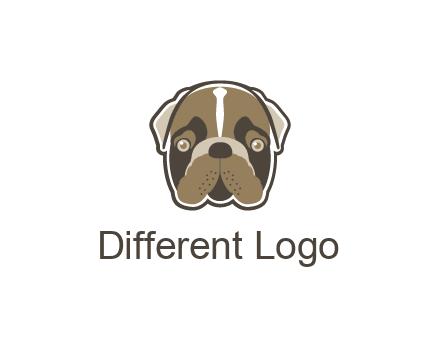 pet shop or veterinary clinic logo with the face of a bulldog