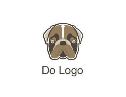 pet shop or veterinary clinic logo with the face of a bulldog