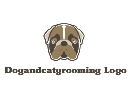 pet shop or veterinary clinic logo with the face of a bulldog