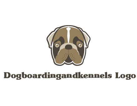 pet shop or veterinary clinic logo with the face of a bulldog