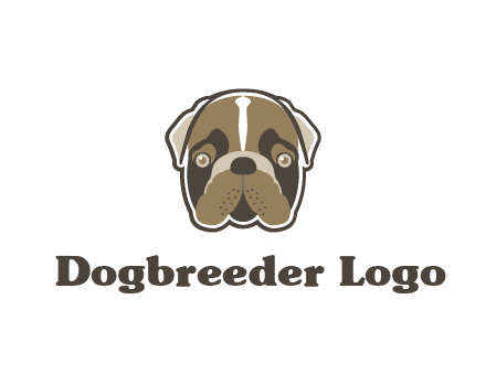 pet shop or veterinary clinic logo with the face of a bulldog
