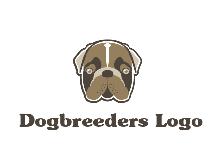 pet shop or veterinary clinic logo with the face of a bulldog