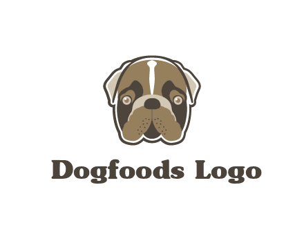 pet shop or veterinary clinic logo with the face of a bulldog