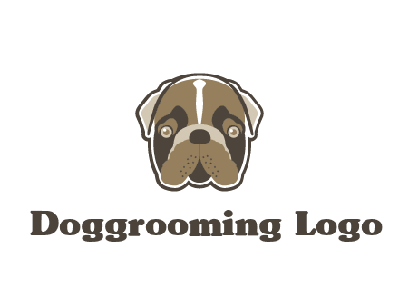 pet shop or veterinary clinic logo with the face of a bulldog