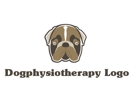 pet shop or veterinary clinic logo with the face of a bulldog