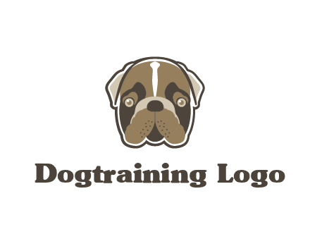 pet shop or veterinary clinic logo with the face of a bulldog