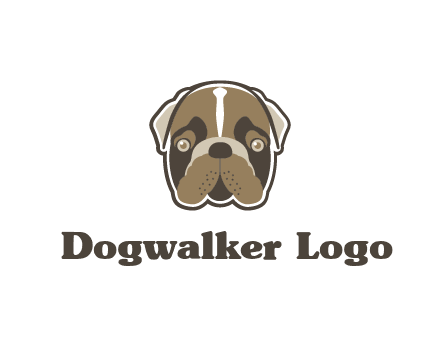 pet shop or veterinary clinic logo with the face of a bulldog