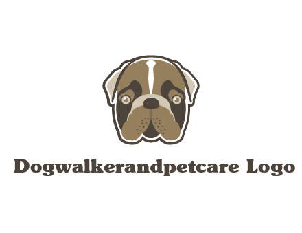 pet shop or veterinary clinic logo with the face of a bulldog