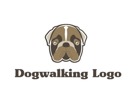 pet shop or veterinary clinic logo with the face of a bulldog