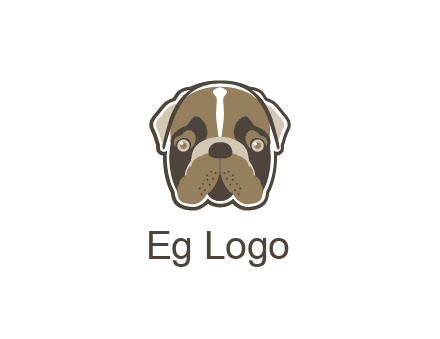 pet shop or veterinary clinic logo with the face of a bulldog