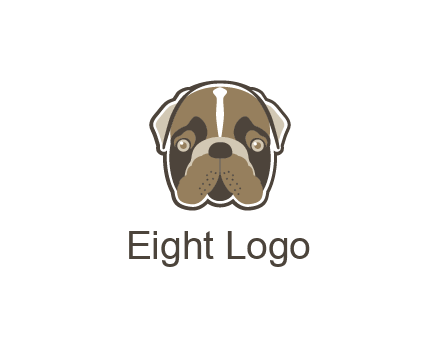 pet shop or veterinary clinic logo with the face of a bulldog