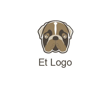 pet shop or veterinary clinic logo with the face of a bulldog