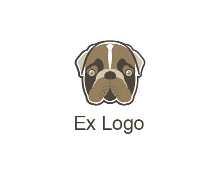 pet shop or veterinary clinic logo with the face of a bulldog
