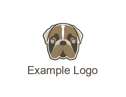 pet shop or veterinary clinic logo with the face of a bulldog