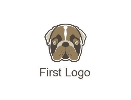 pet shop or veterinary clinic logo with the face of a bulldog