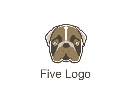 pet shop or veterinary clinic logo with the face of a bulldog