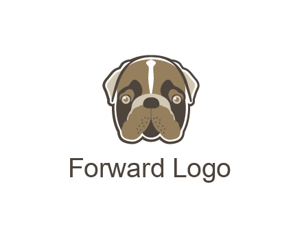 pet shop or veterinary clinic logo with the face of a bulldog
